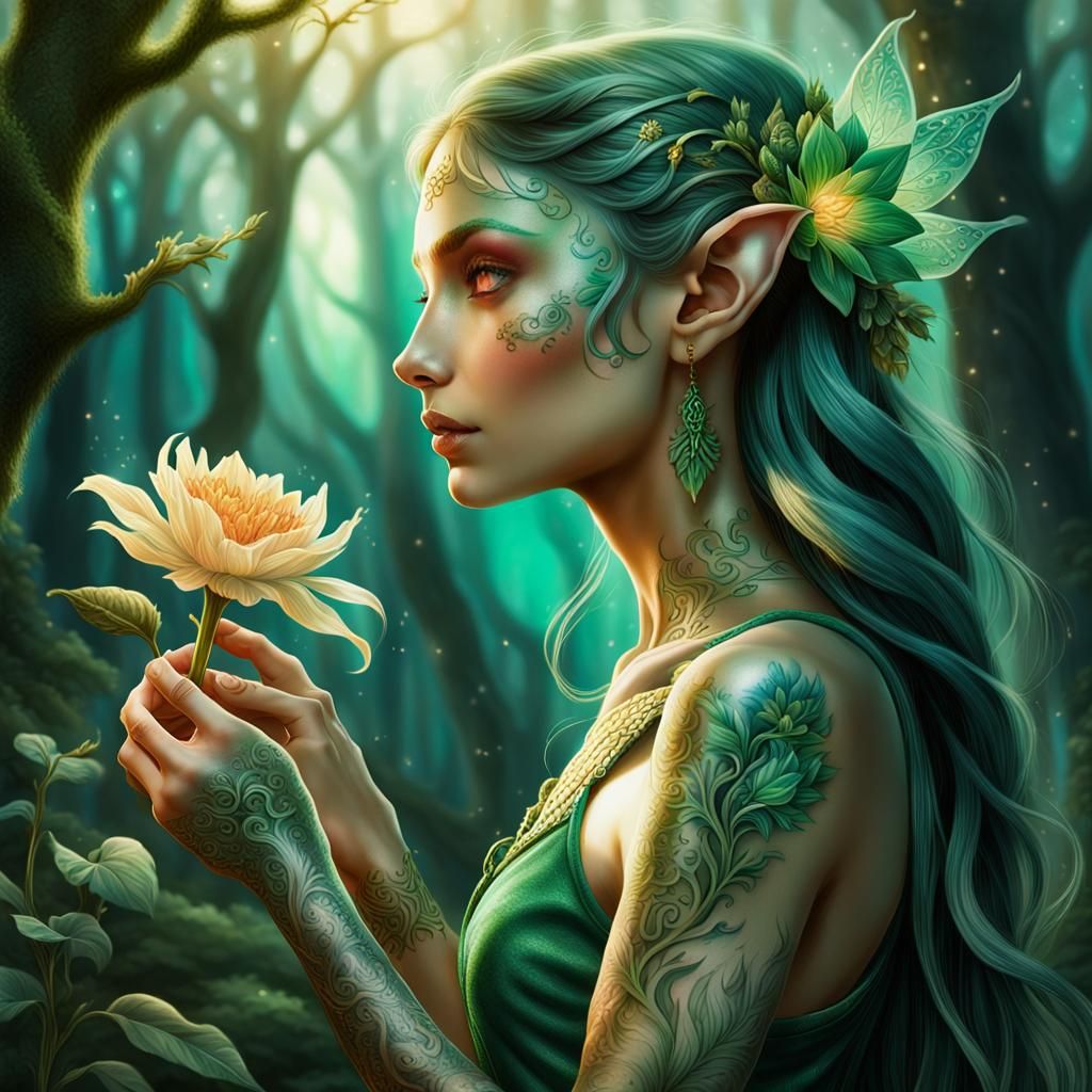 THE ELF AND A FLOWER