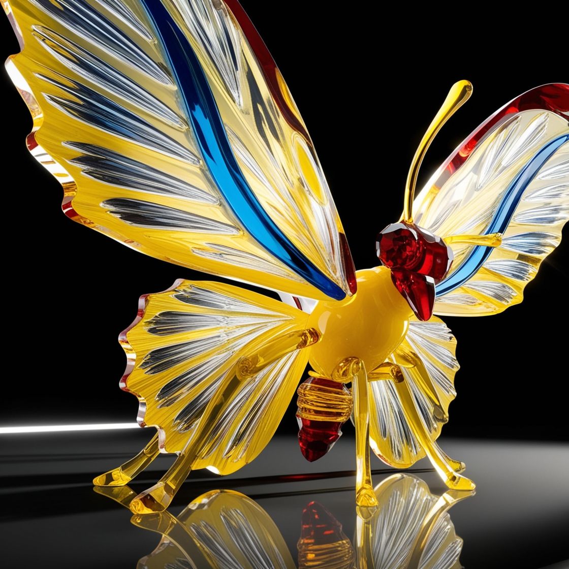 Yellow red blue butterfly