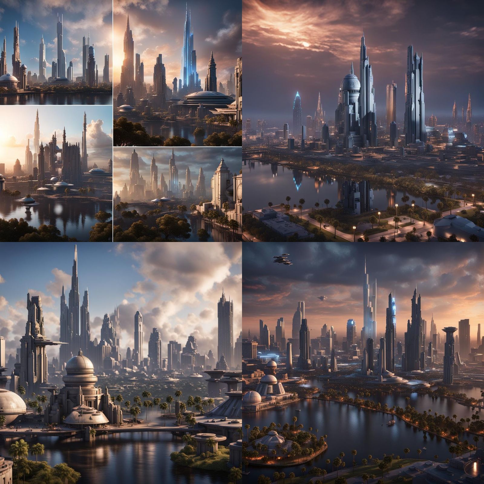 The Orlando skyline in the style of Star Wars.