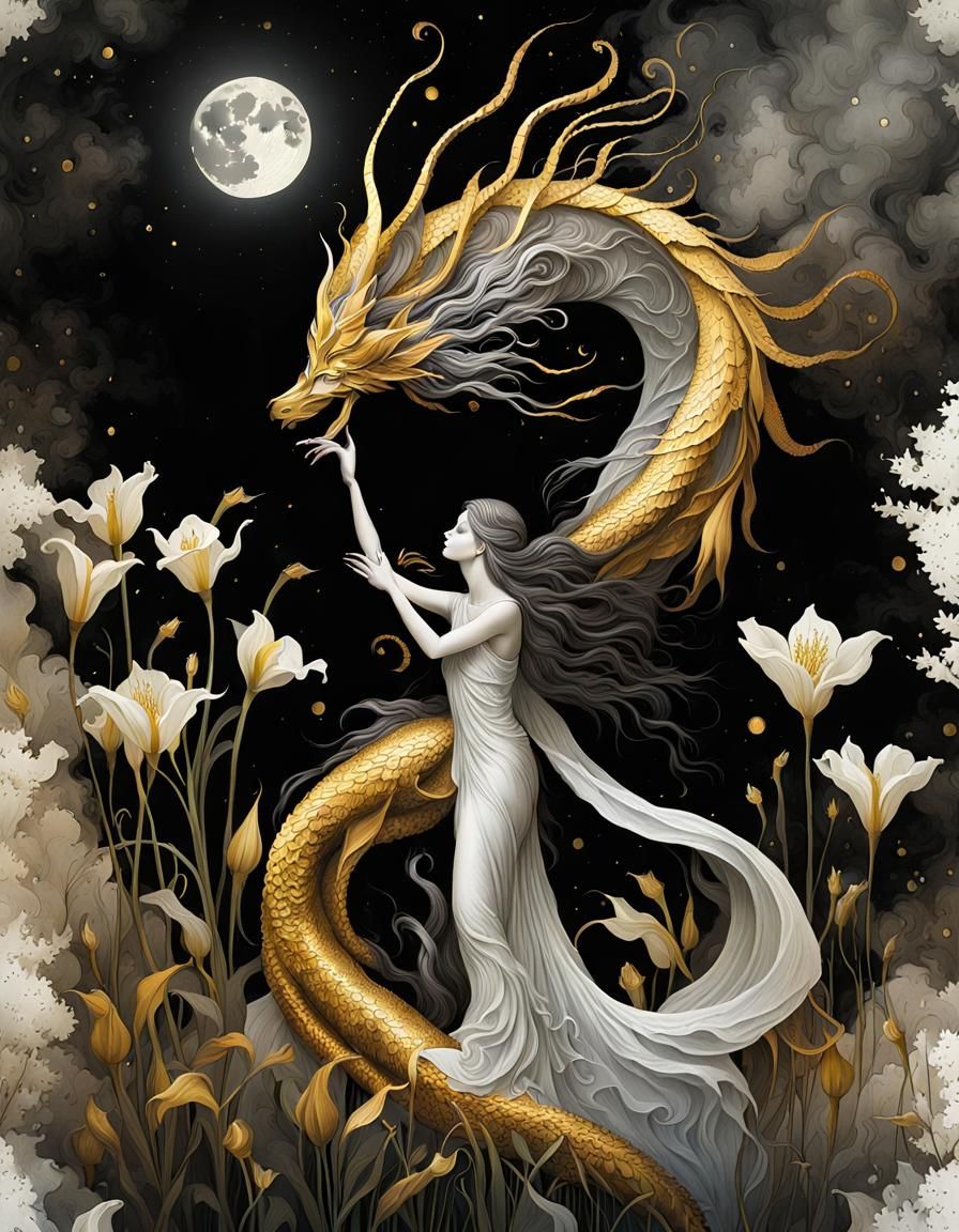 My dragon familiar at midnight  by @toheitka