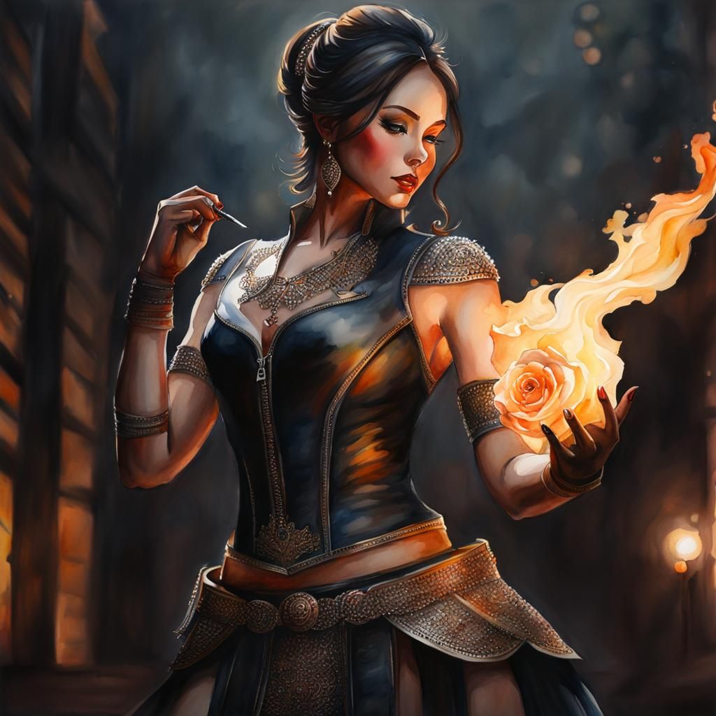 Flower on fire  by @Psychotron