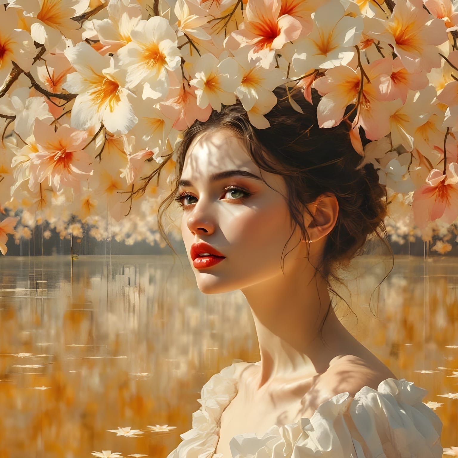 Reflections, petals and memories   by @5ibah