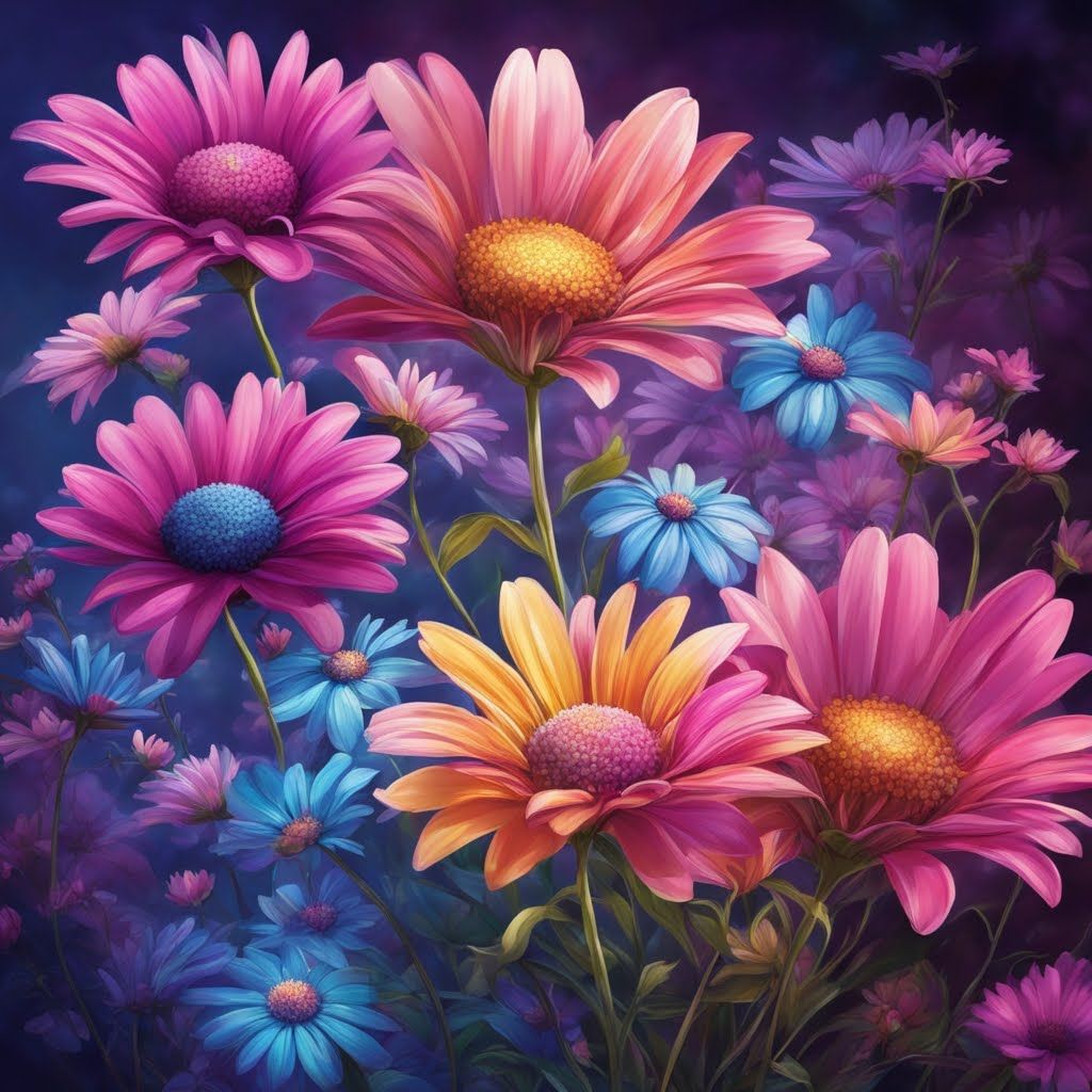 Colorful Daisies