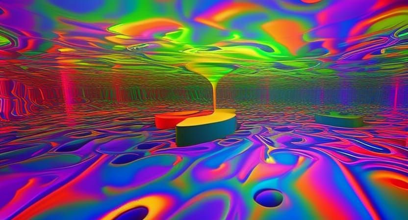psychedelic ecency colorful 3D Unreal Engine