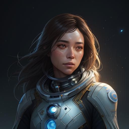 a lonely orphan astronaut beautiful girl
