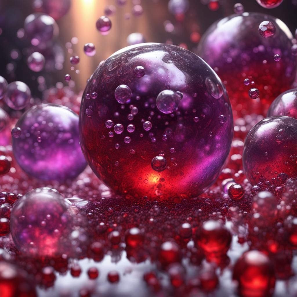 Acrylic spheres sparkles amethysts pouring painting frozen liquid