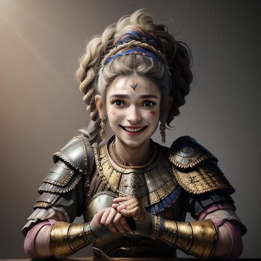Female Warrior in Ornate Armor, Hyperrealistic 3D Render