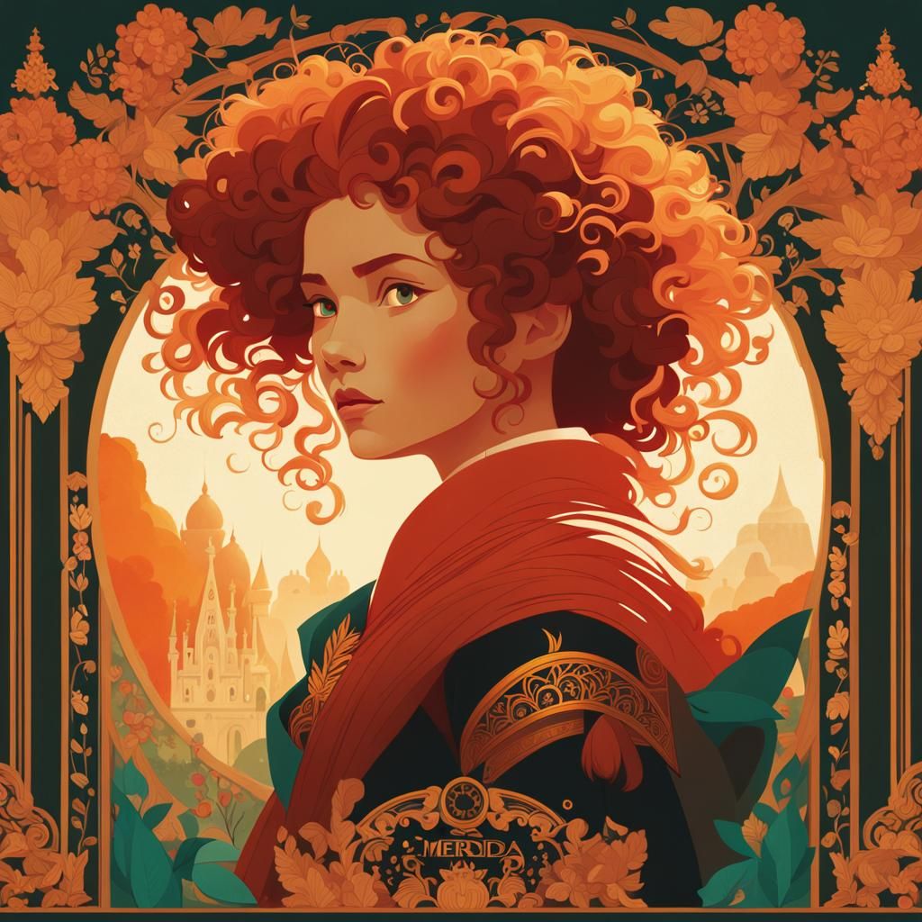 Merida in Art Nouveau Digital Painting