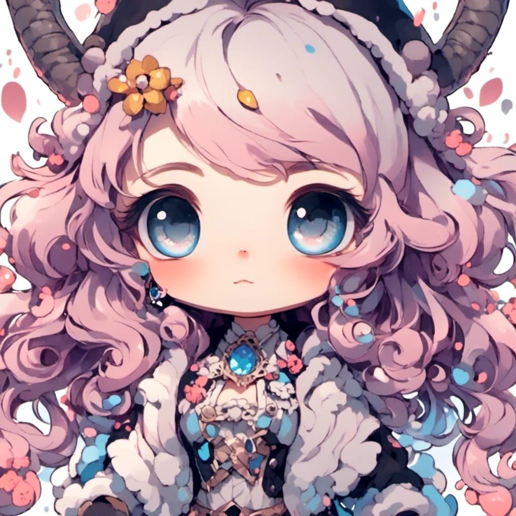 A closeup on a girl Chibi style cartoon  <lora:Chibi Love:1.0> 