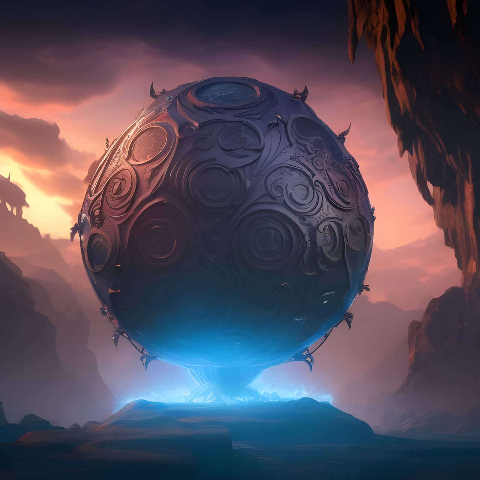 Elven Ball Structure Sphere: Fantasy Concept Art