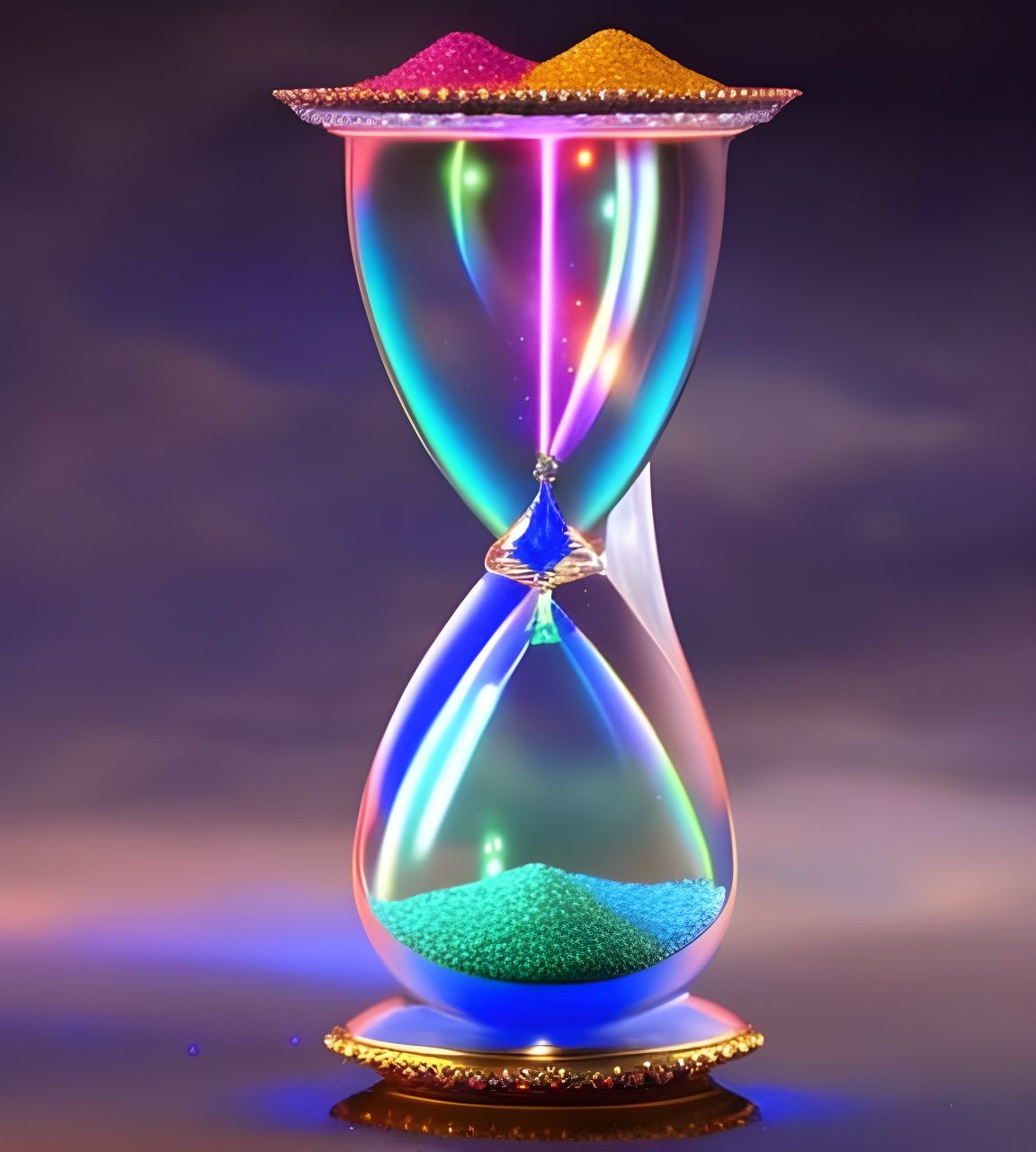"Magic Fantasy Hourglass", Roses, Love Diamond Mosaic, hyper...