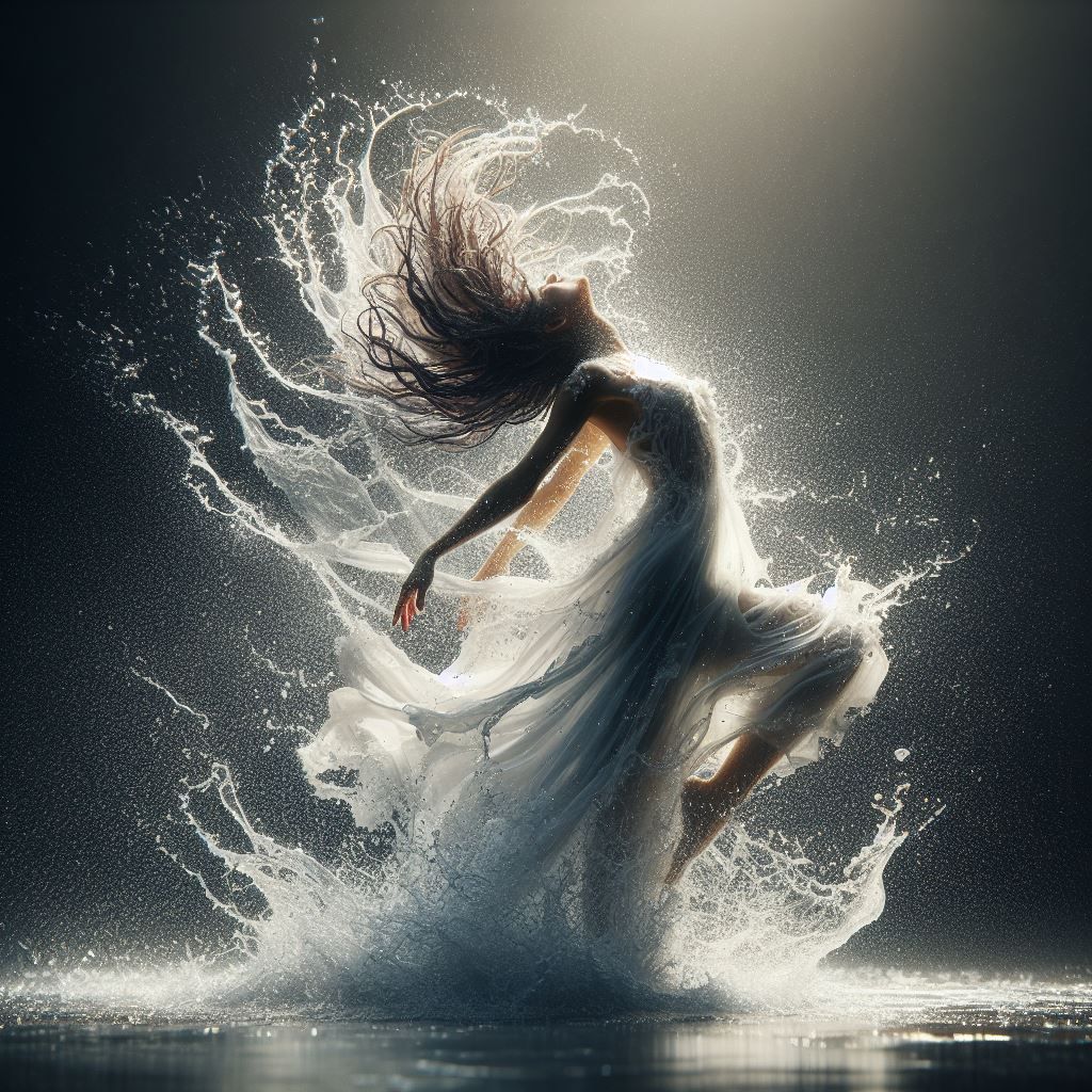 A dancer in a white dress