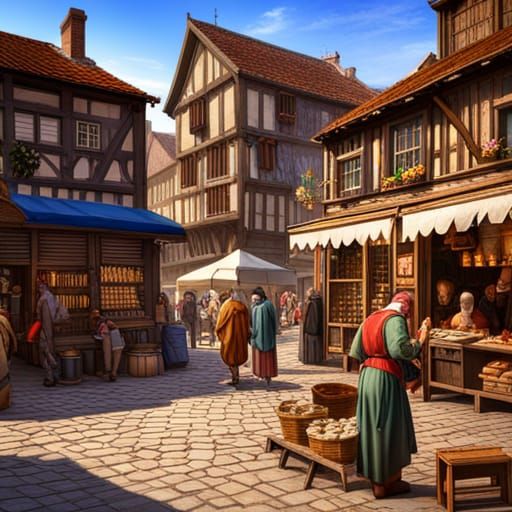 Medieval markets AI Generated Artwork NightCafe Creator