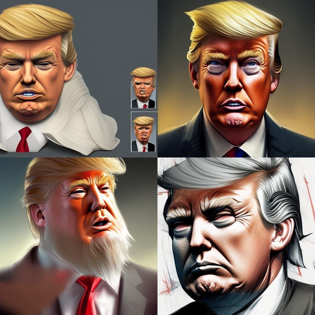 Donald Trump with beard head and shoulders portrait, 8k resolution ...