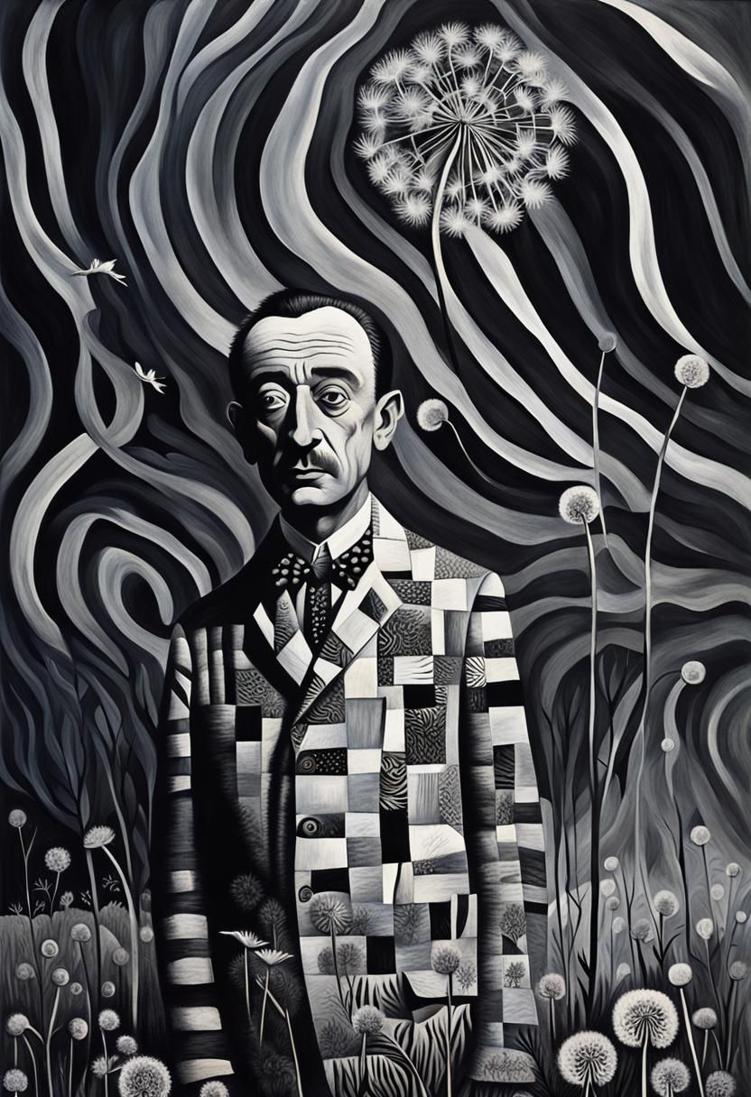  Photorealistic Man wearing  a zebra striped  business suit  with large antlers  in an  bio morphed office environment