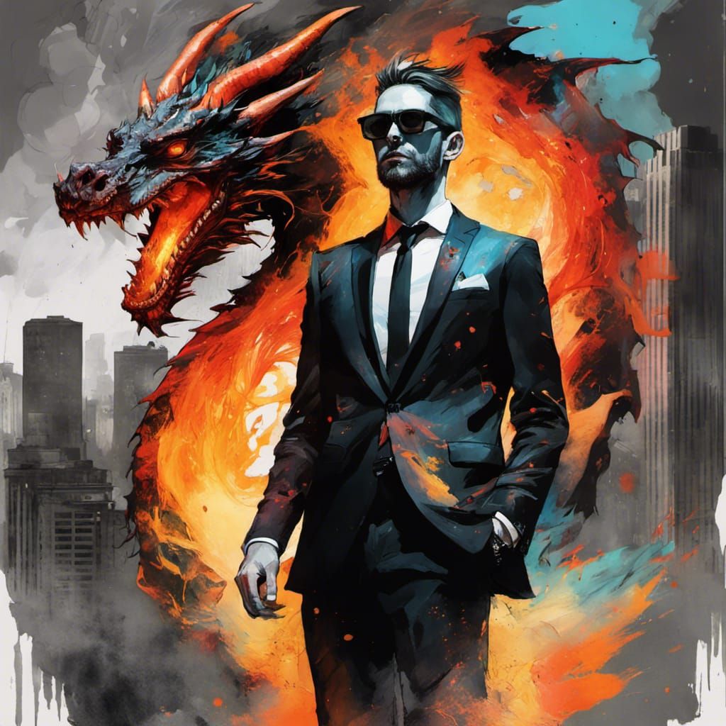 Men In Black Dragon Summoner  by @Mikoshi