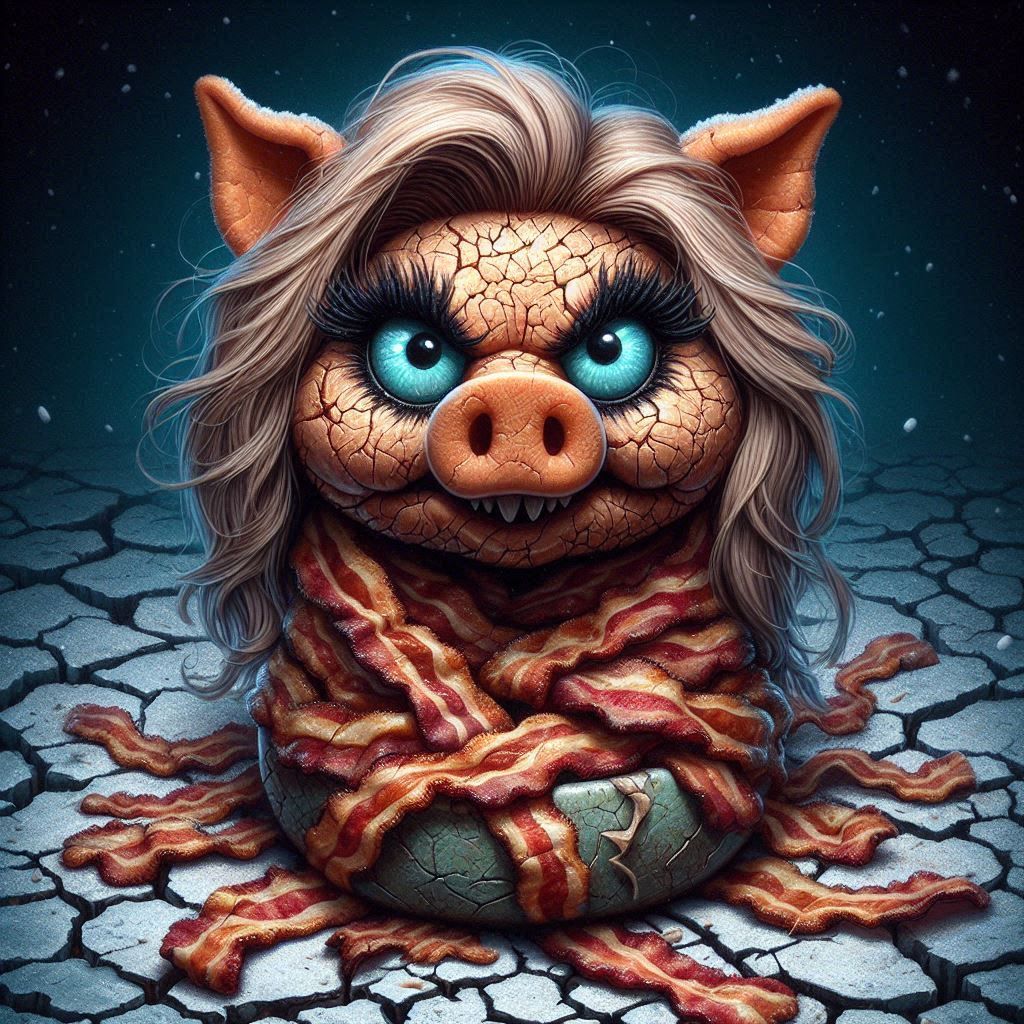 Bacon Wrapped Miss Piggy in a Blanket v.1