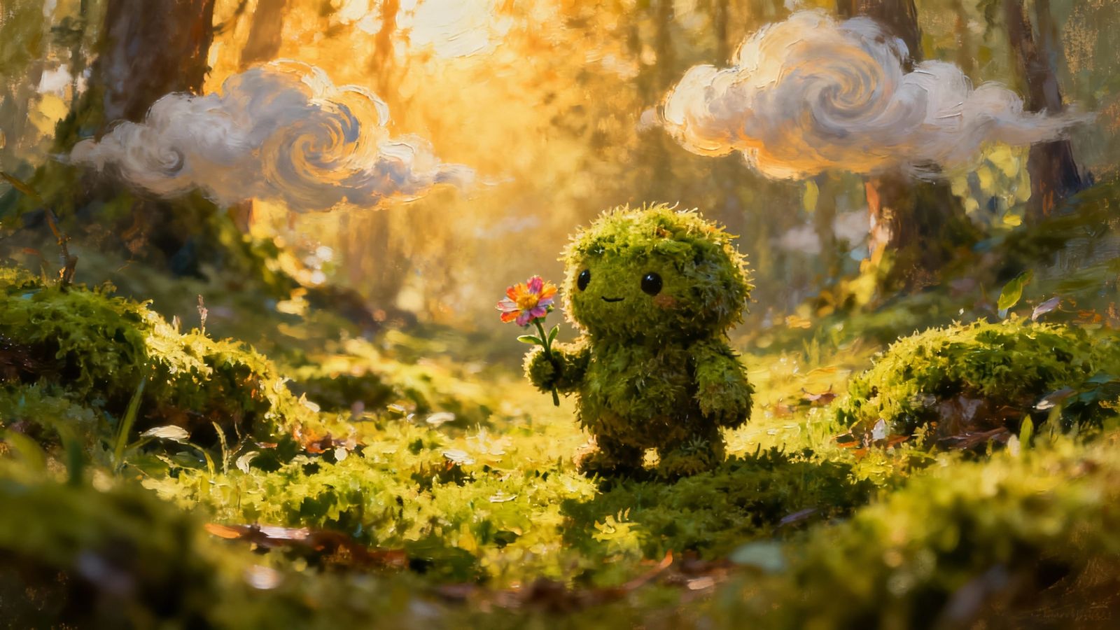 a cute moss creature   by @skeller