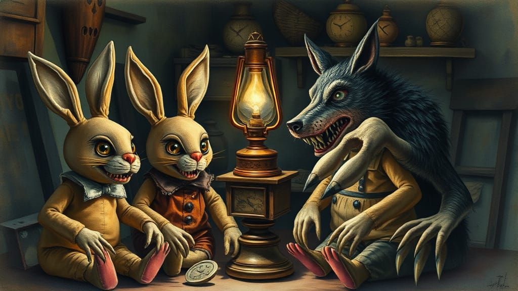 A group of classic plush animals