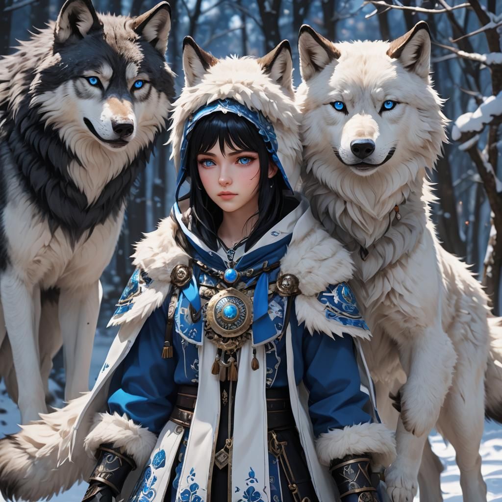 Russian Wolf Costume in 3D Anime Style