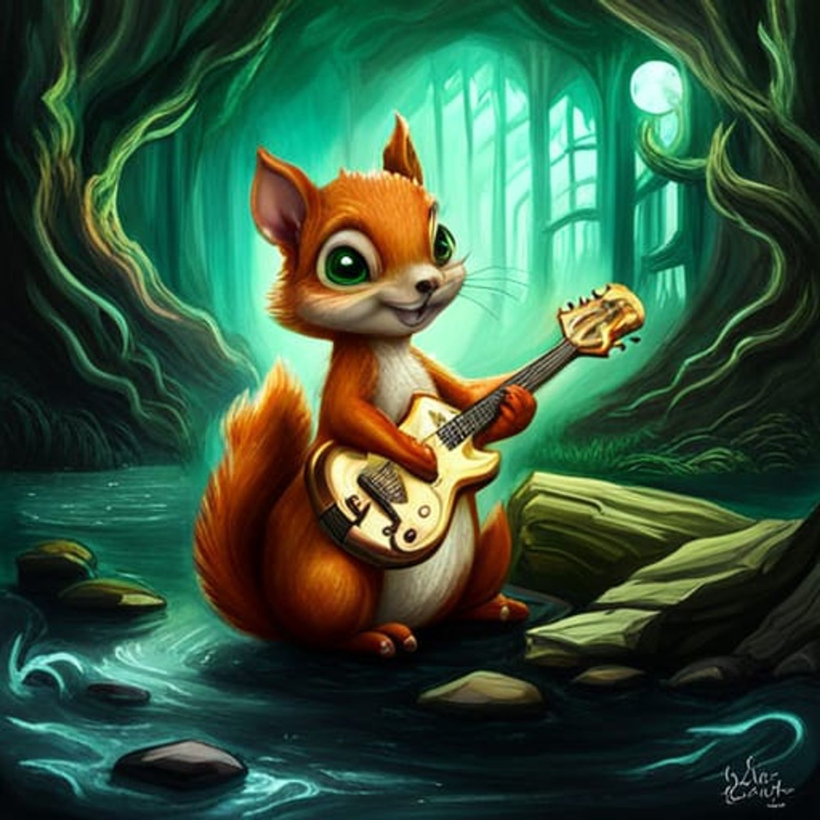 Rockstar squirrel - AI Generated Artwork - NightCafe Creator