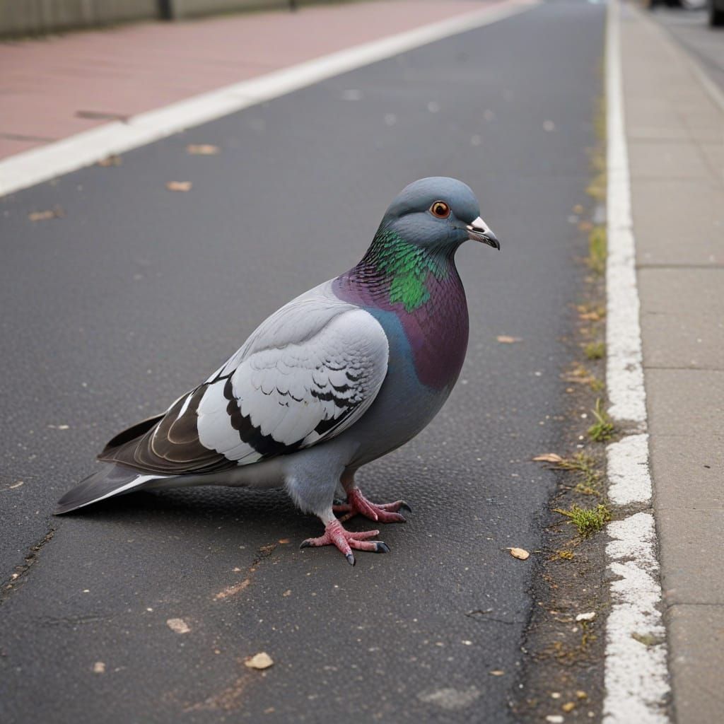 Pigeon on the pavement   by @Neelix