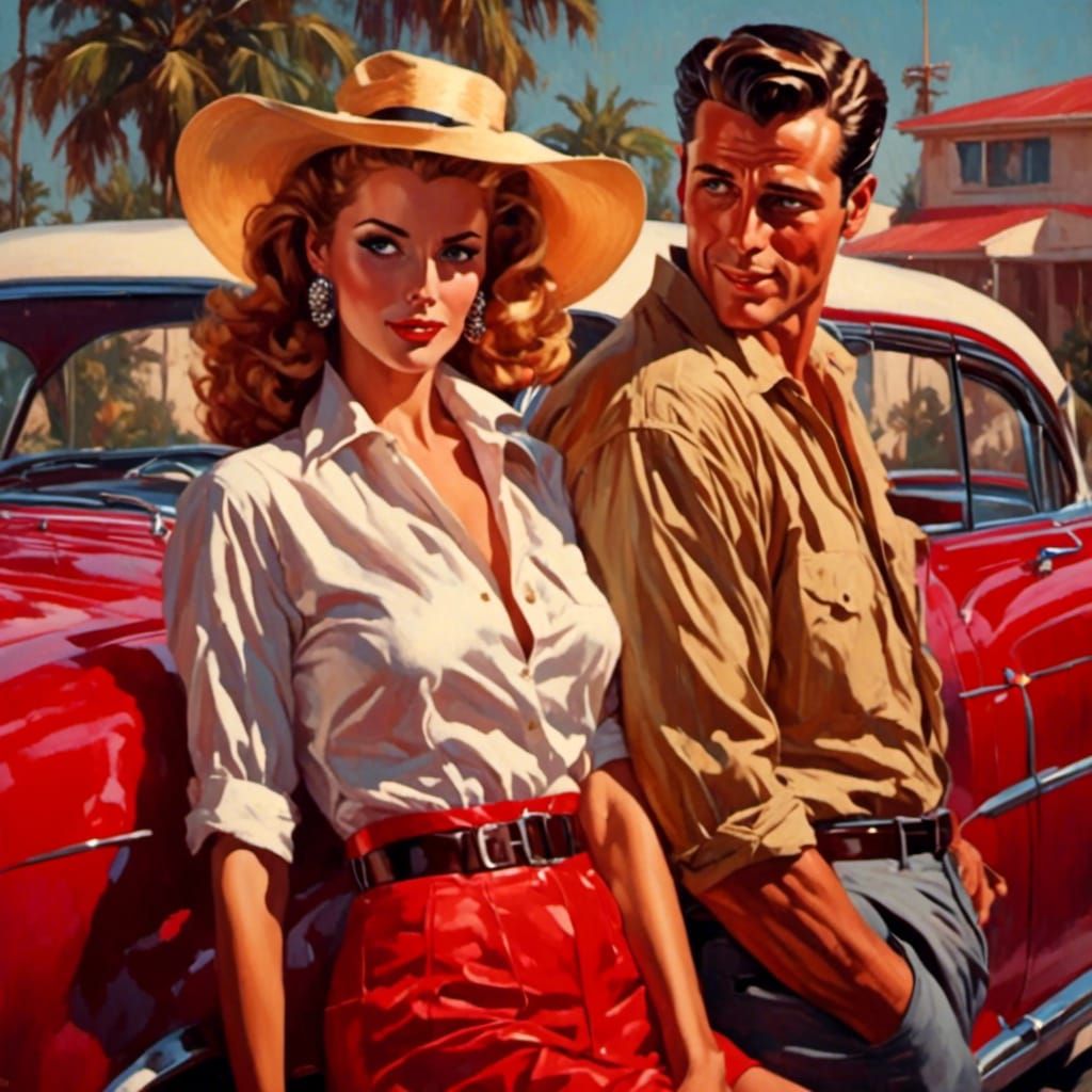 Retro Postcard <lora:RetroRockabilly:1.0> 