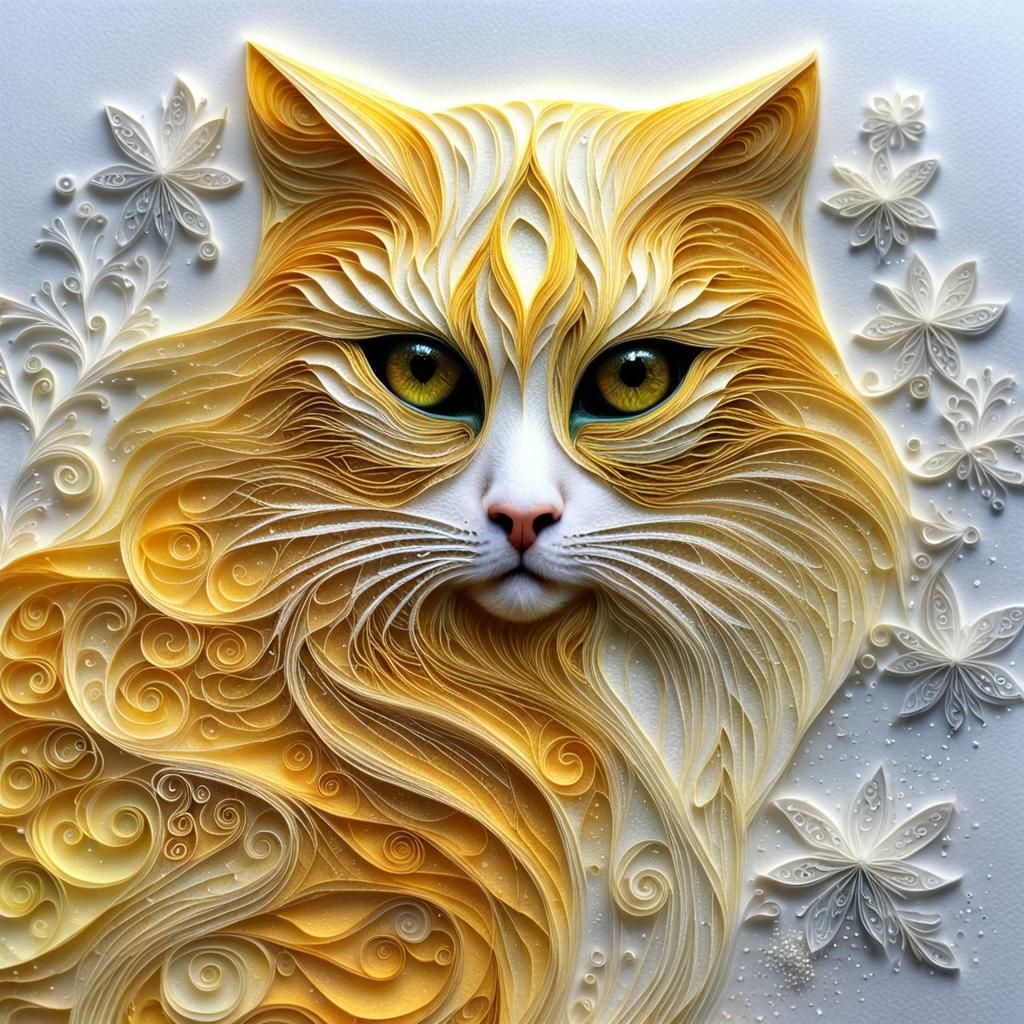 Aureolin Winter Cat  by @Wolf Parsnip