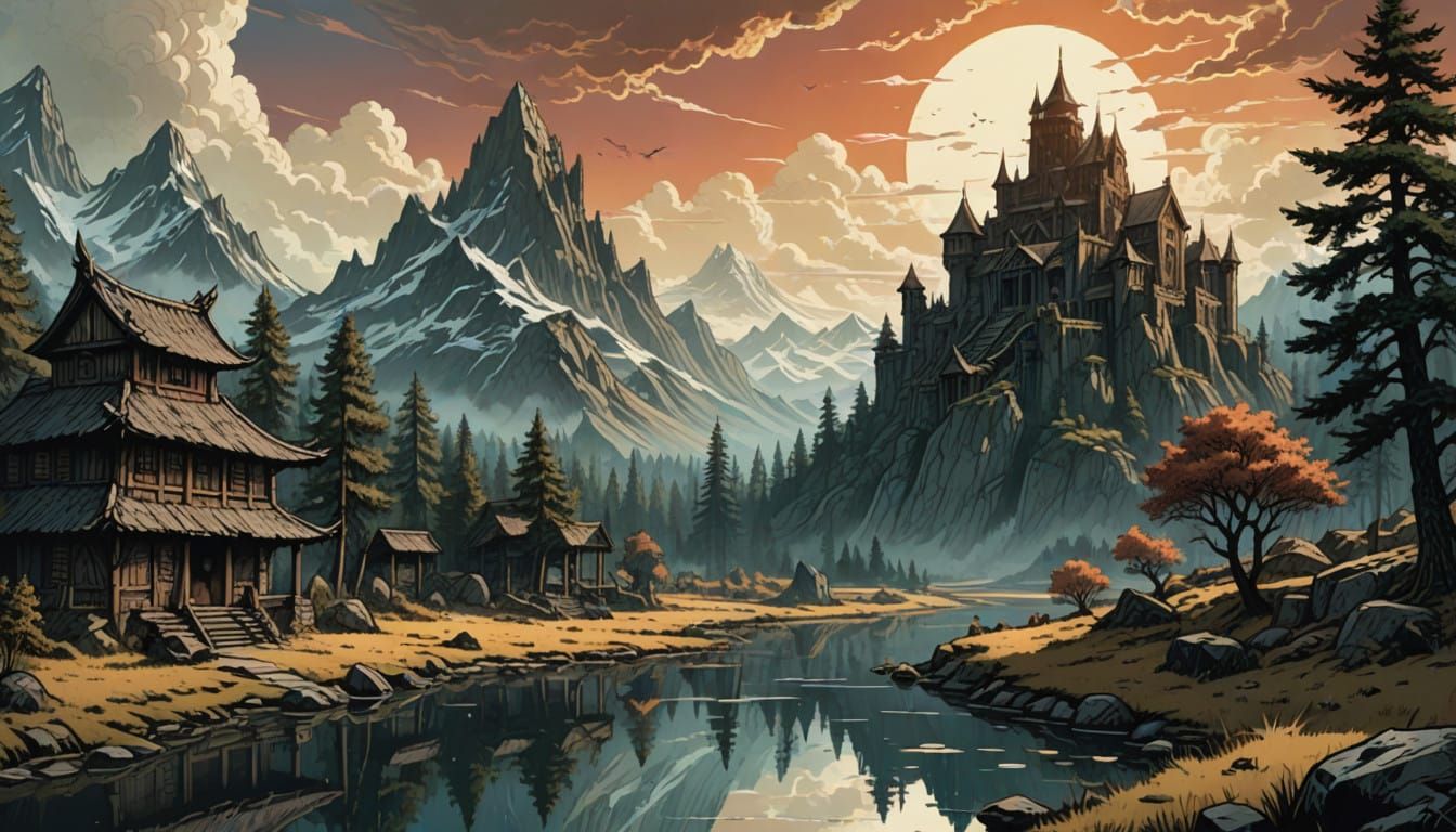 forest, sunset  by @Base the Bass