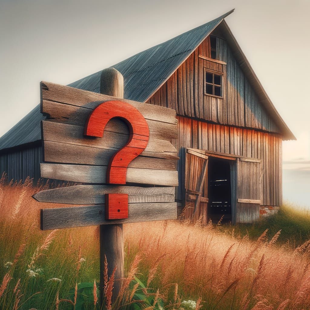 Rustic Barn Signpost in Warm Sunset Light