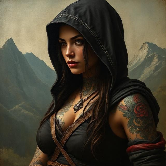 MAORI TRIBAL TATTOOED WONDERWOMAN AS KASSANDRA DRESSED IN A ...