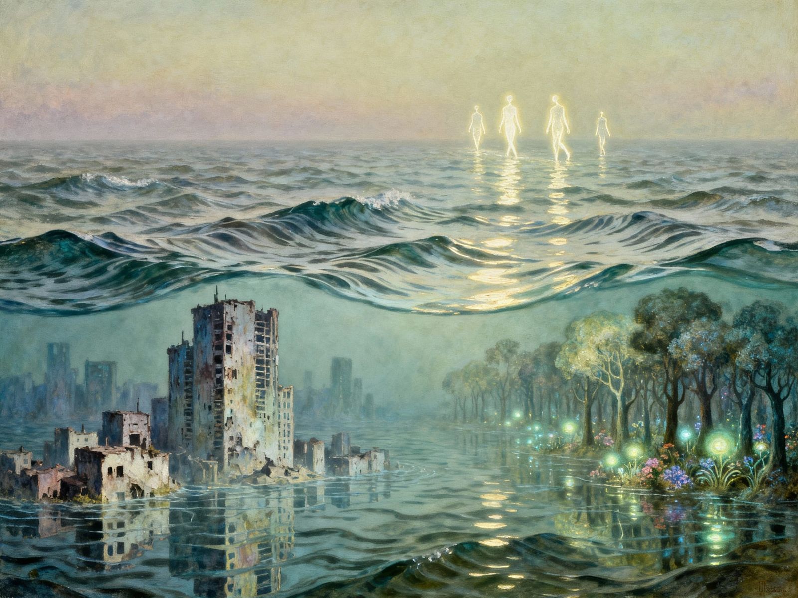 Memories of the future — crumbled cities submerged, forests reborn ...  by @Havping