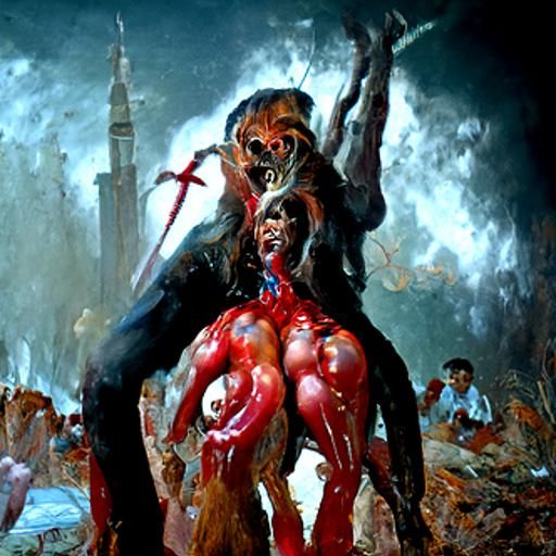 Demonic Beings terrorize humankind blood gore 4k