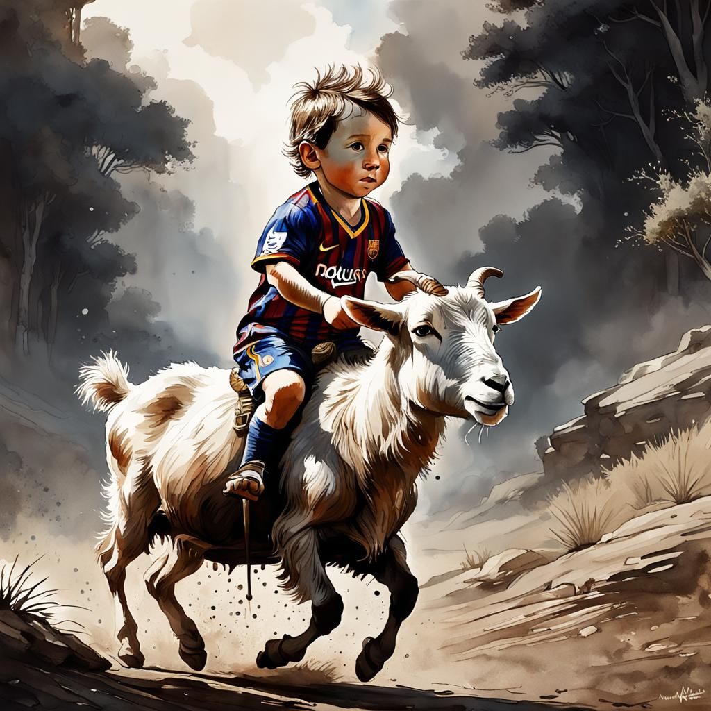 baby goat Messi  by @Dragoljub