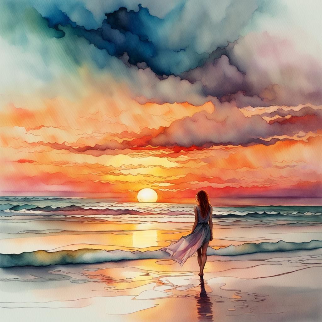 Sunset   by @GreenNails 