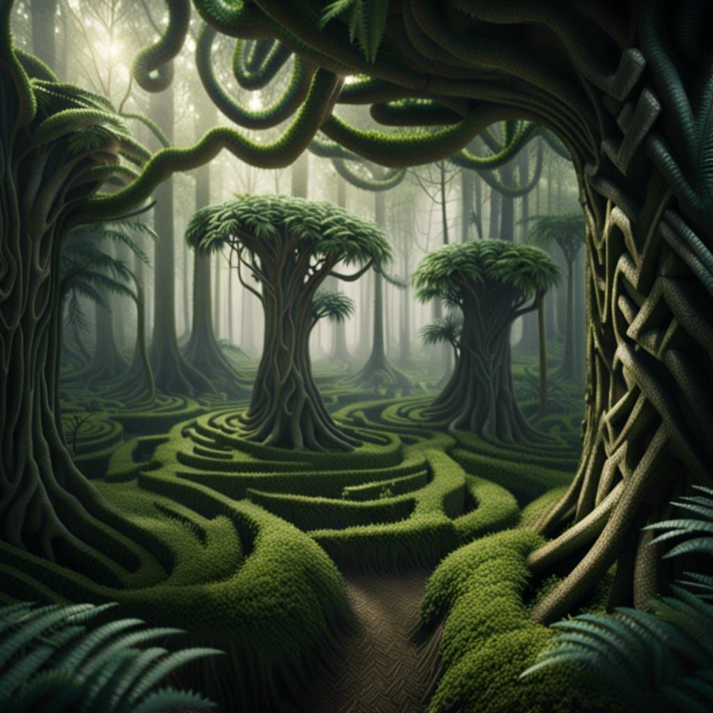 Forest labyrinth - AI Generated Artwork - NightCafe Creator