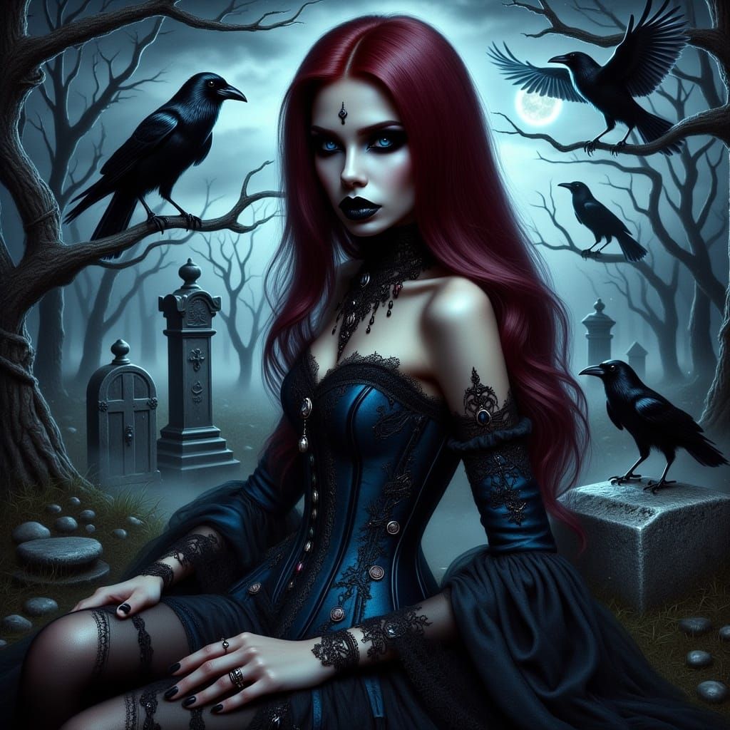 <lora:Gothic witch flux:1.0> 