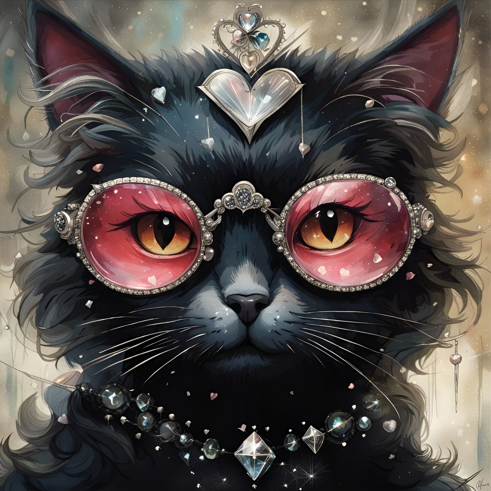 Princess Cat Wearing Gorgeous Glasses  by @Elaine AJ