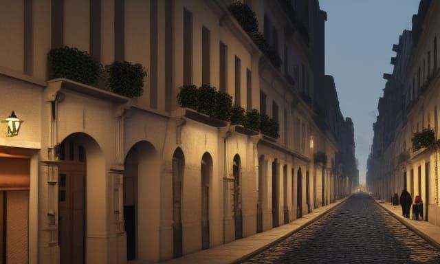 French streets 8k resolution concept art dynamic lighting hy...