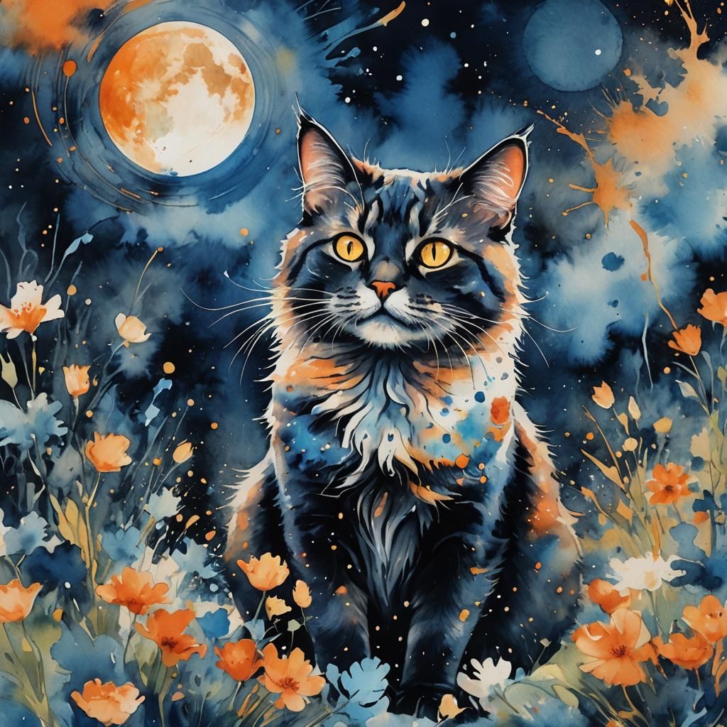 Night Cat  by @Suz