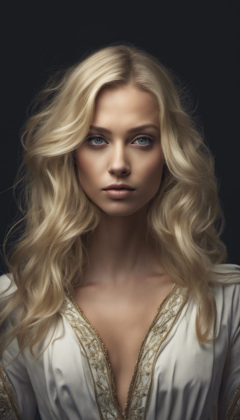 A portrait of a beautiful Blonde goddess gazing into my soul