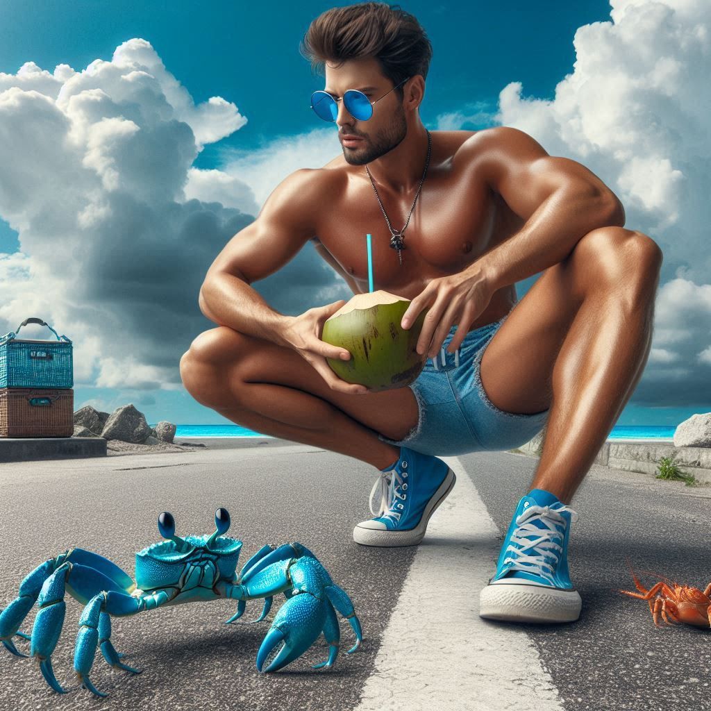 Beach boy with crab