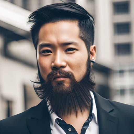 Handsome Asian man with beard - AI Generated Artwork - NightCafe Creator