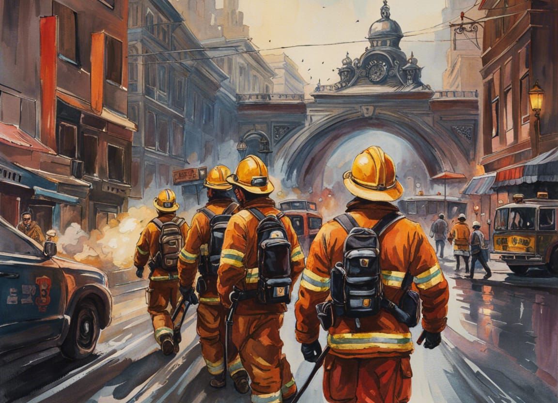 Firefighters on duty!  by @Kira Kibran