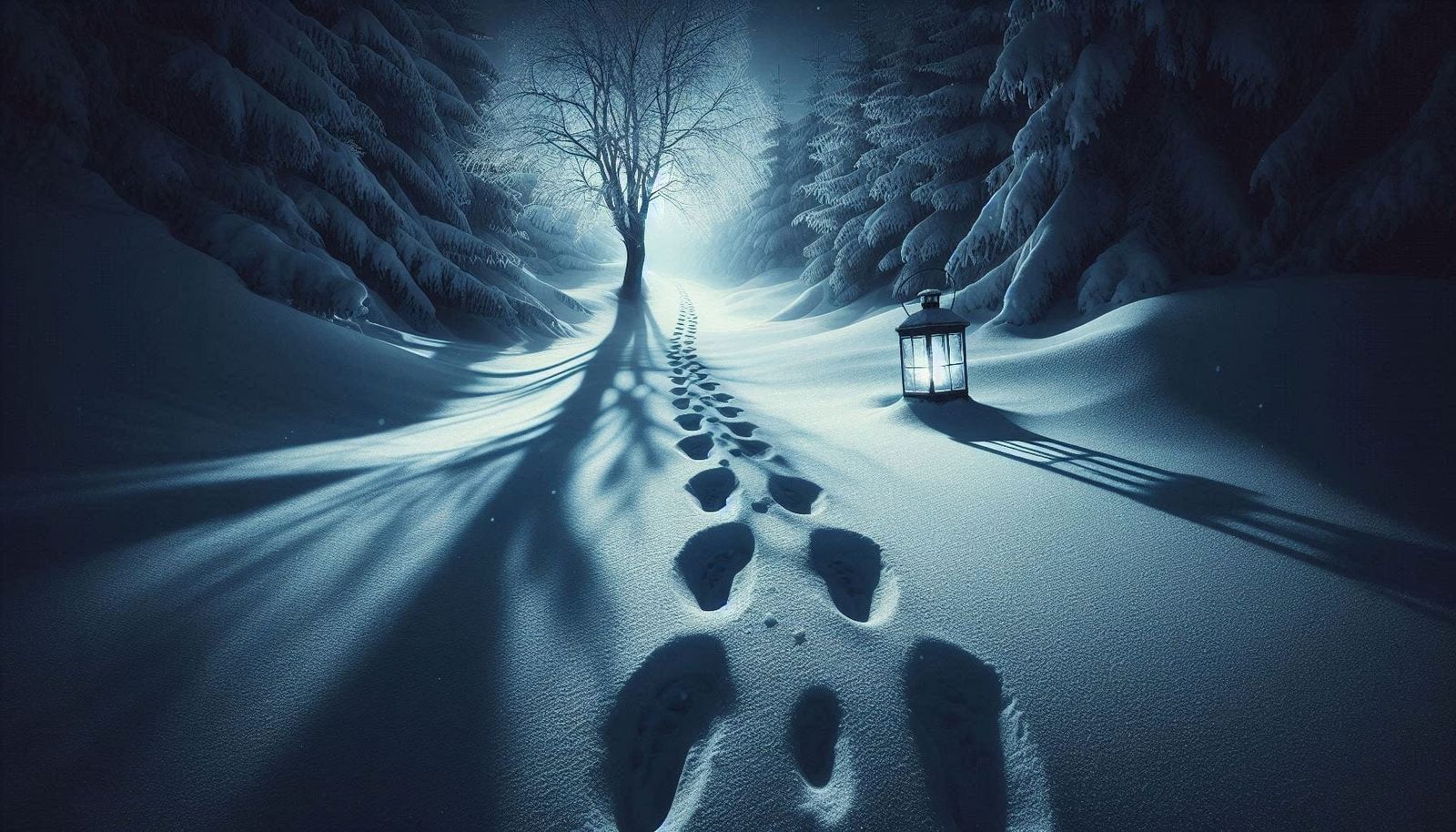 Snow footprints