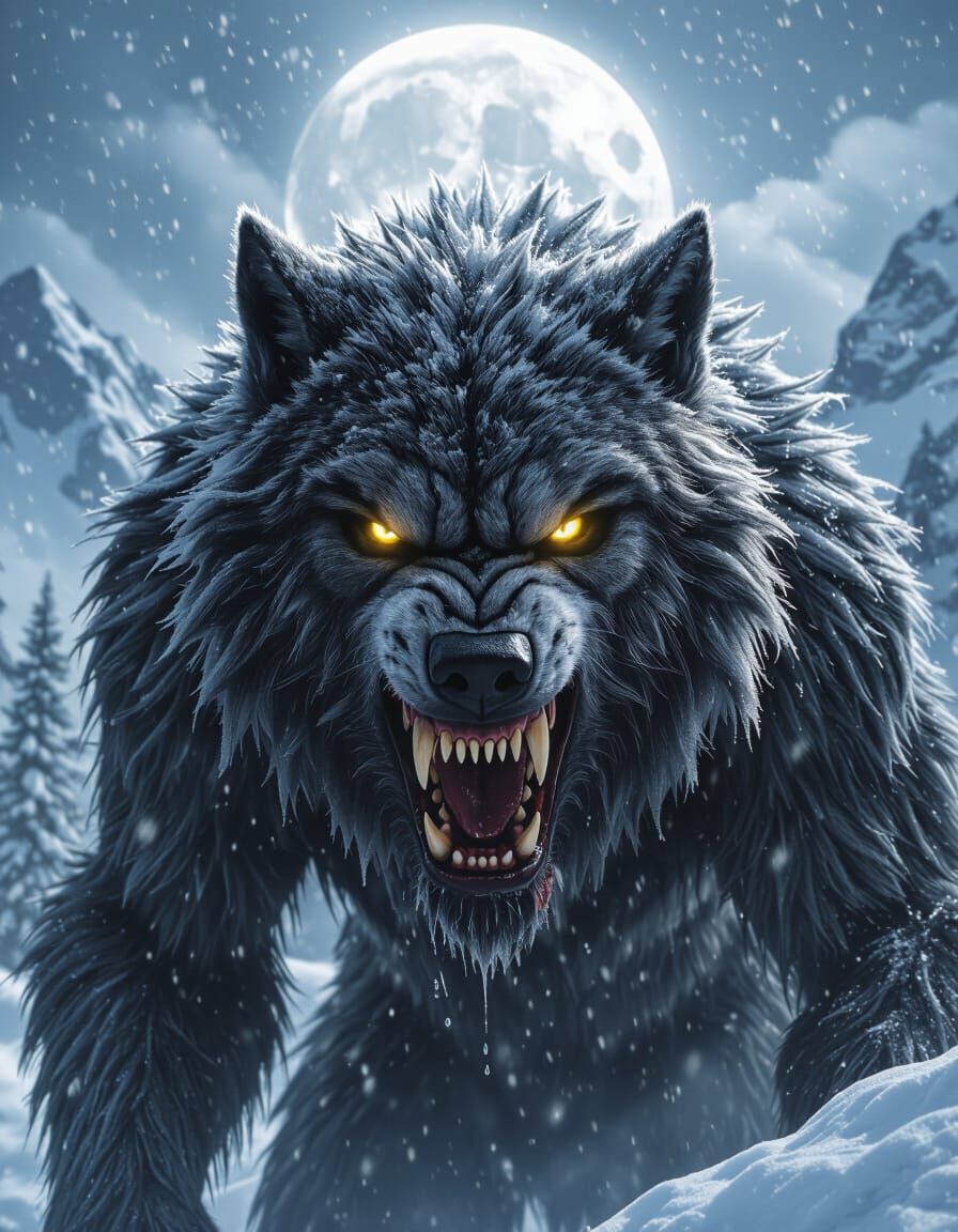 Frost Werewolf on Snowy Peak