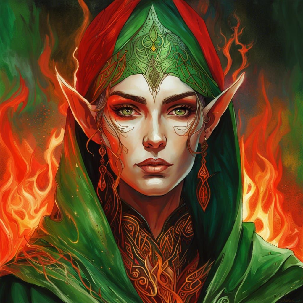 Fire Mage, non-binary - AI Generated Artwork - NightCafe Creator