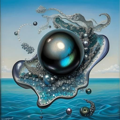 giltering diamonds labradorite large pearls black pearls bea...