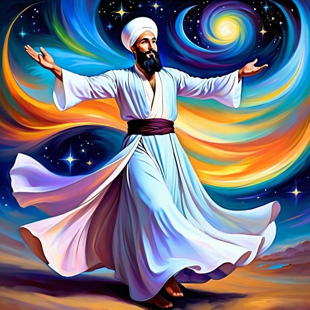 Dancing sufi, whirling dervish