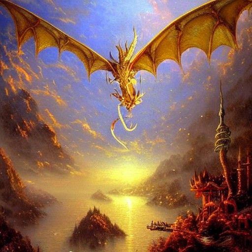 reddish-gold dragon